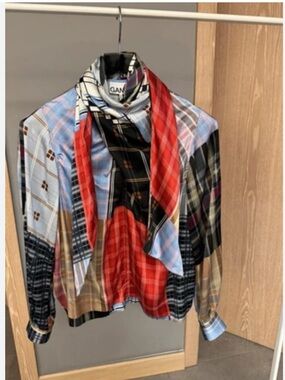 NWT Ganni 92% Silk Blouse